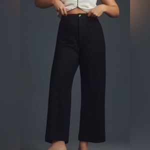 ANTHROPOLOGIE Maeve Collette wide leg cropped pants in black (size 30)